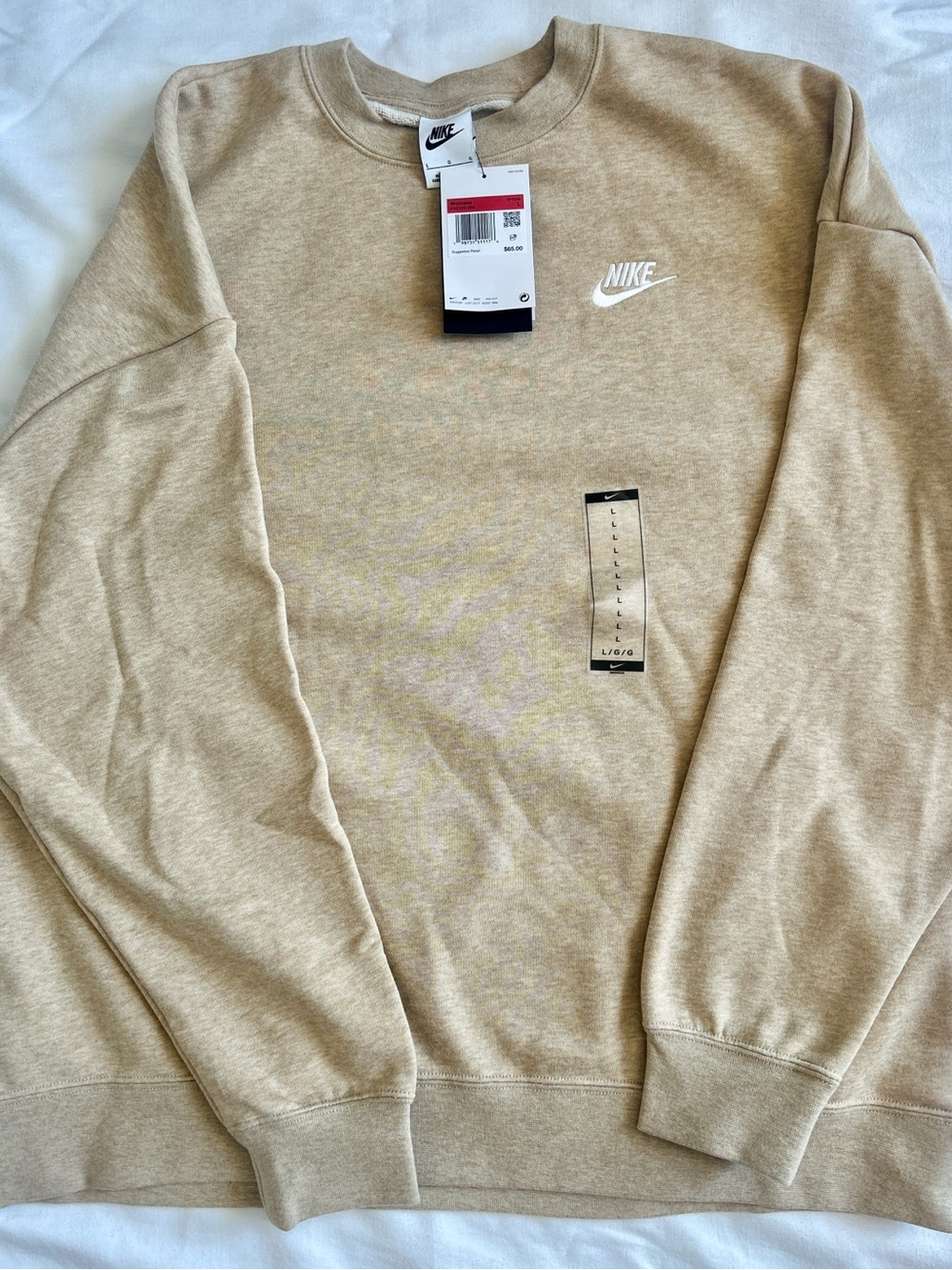 Nike Women Sweatshirt (NWT) Large - Linen Heather
